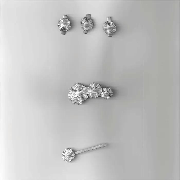 DOTTO HAIR CLIP (3SET) (SILVER)
