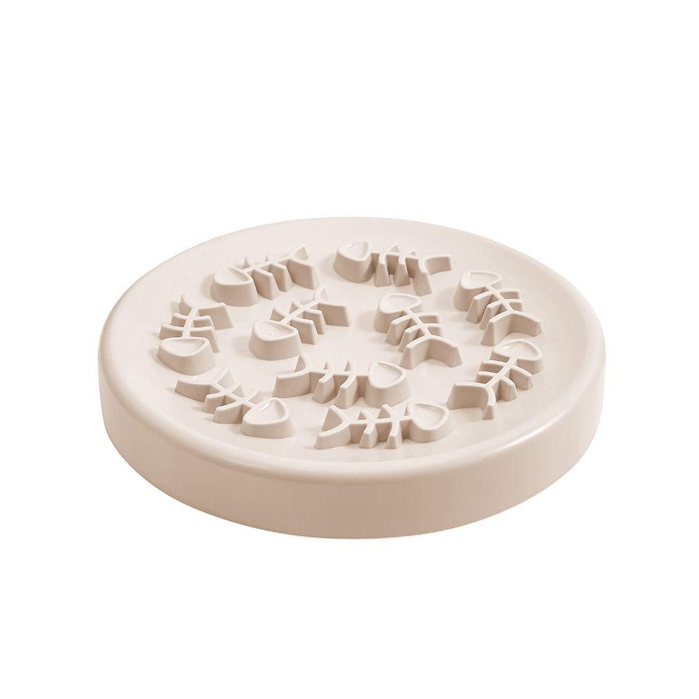 

Миска-кормушка для кошек из АБС-пластика овальной формы в виде рыбки, миски для питомцев высокого качества, медленные кормушки, принадлежности для кормления White-Round