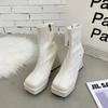 Fashion Square High Heel Women Western Cowgirl Boots Fashion Side Zippers Shoes Autumn Winter Ladies Elegant Platform Short Booties