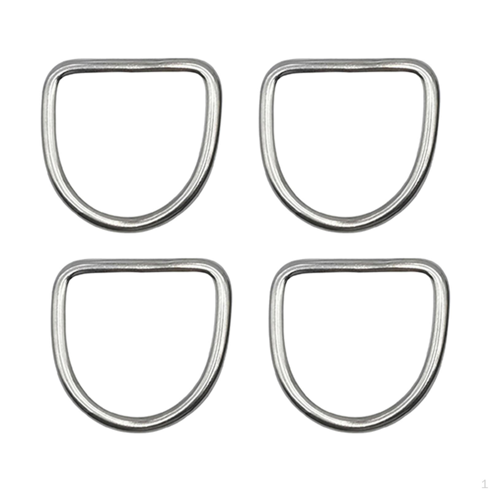 

4 Pieces D Shape Rings Webbing Belts Buckle Multipurpose Accessories Metal Strap Heavy Duty