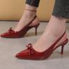 Fashion 2025 Fashion Slip-on Women's High Heels New Butterfly-knot Office and Career Summer Best Seller Plus Size Closed Toe Sandals