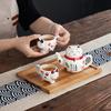 Japanese Lucky Cat Ceramic Teapot Set – One Pot, Two Cups, Filtered Tea Souvenir Gift