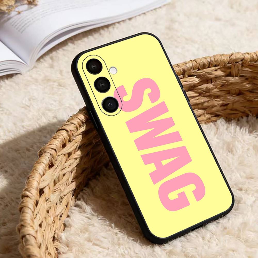 

Luxury Y2K Style SWAG Phone Case For Samsung Galaxy A91,80,73,72 ,71,53,52,32 ,31,22,21s,20,Soft Black Case Samsung a22 5g