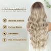 MERISIHAIR Synthetic Long Wavy Wigs With Bangs For Women Cosplay Natural Brown To Light Grey Hair Wig High Temperature Fiber