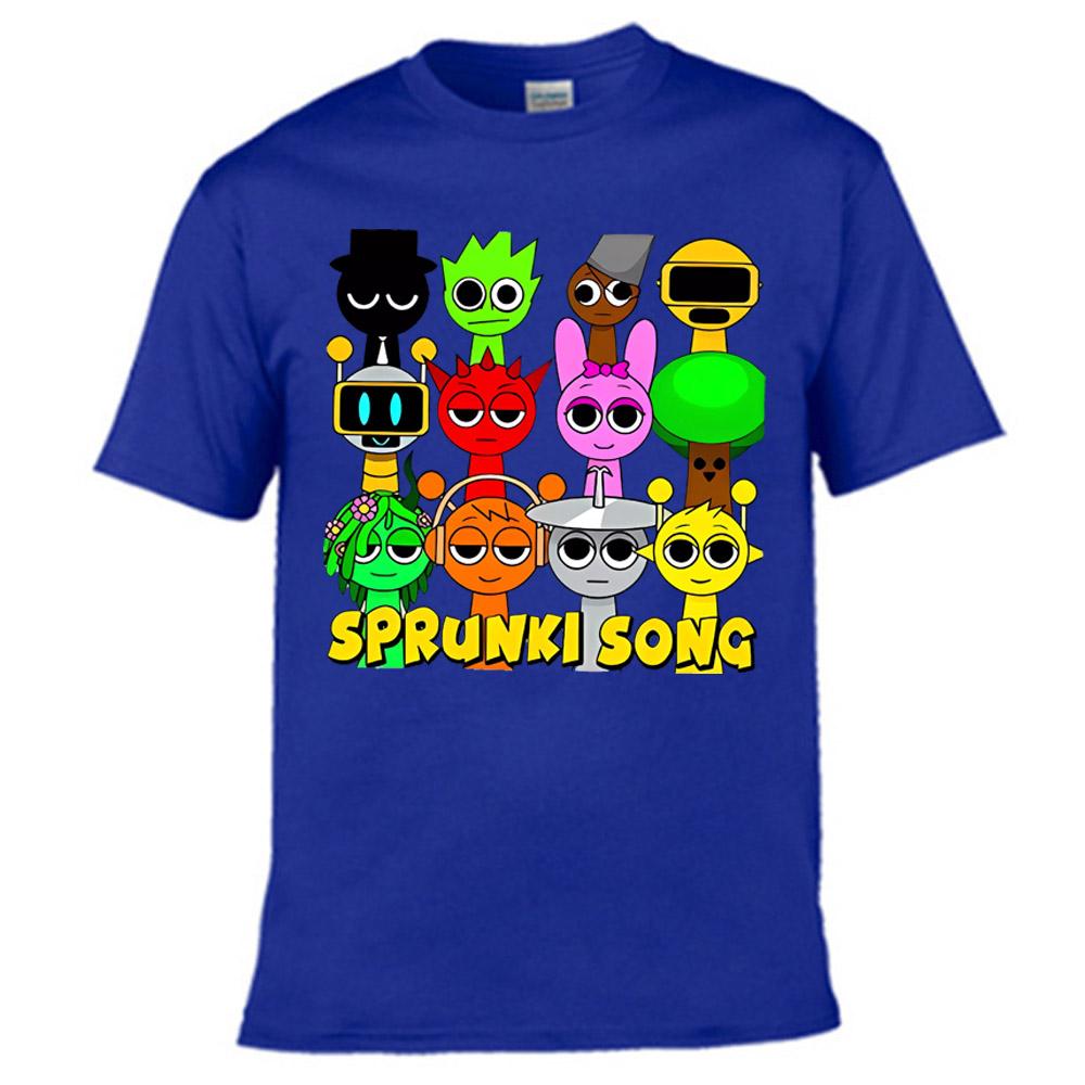 Sprunki T Shirt Men Fashion Casual Cartoon Incredibox T-Shirts Loose O-Neck Short Sleeve High Quality Cotton Tees