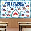 Summer Bulletin Board Kit Under The Sea Classroom Decorations Back to School DIY Photo Bulletin Board Set Ocean Theme Shark Paper Cutouts Decor for