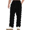 Herren Kordelzug Gerade Kariert Warm Sportlich Lässig Hose
