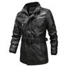 Men's Plus Size Washed PU Leather Motorcycle Jacket