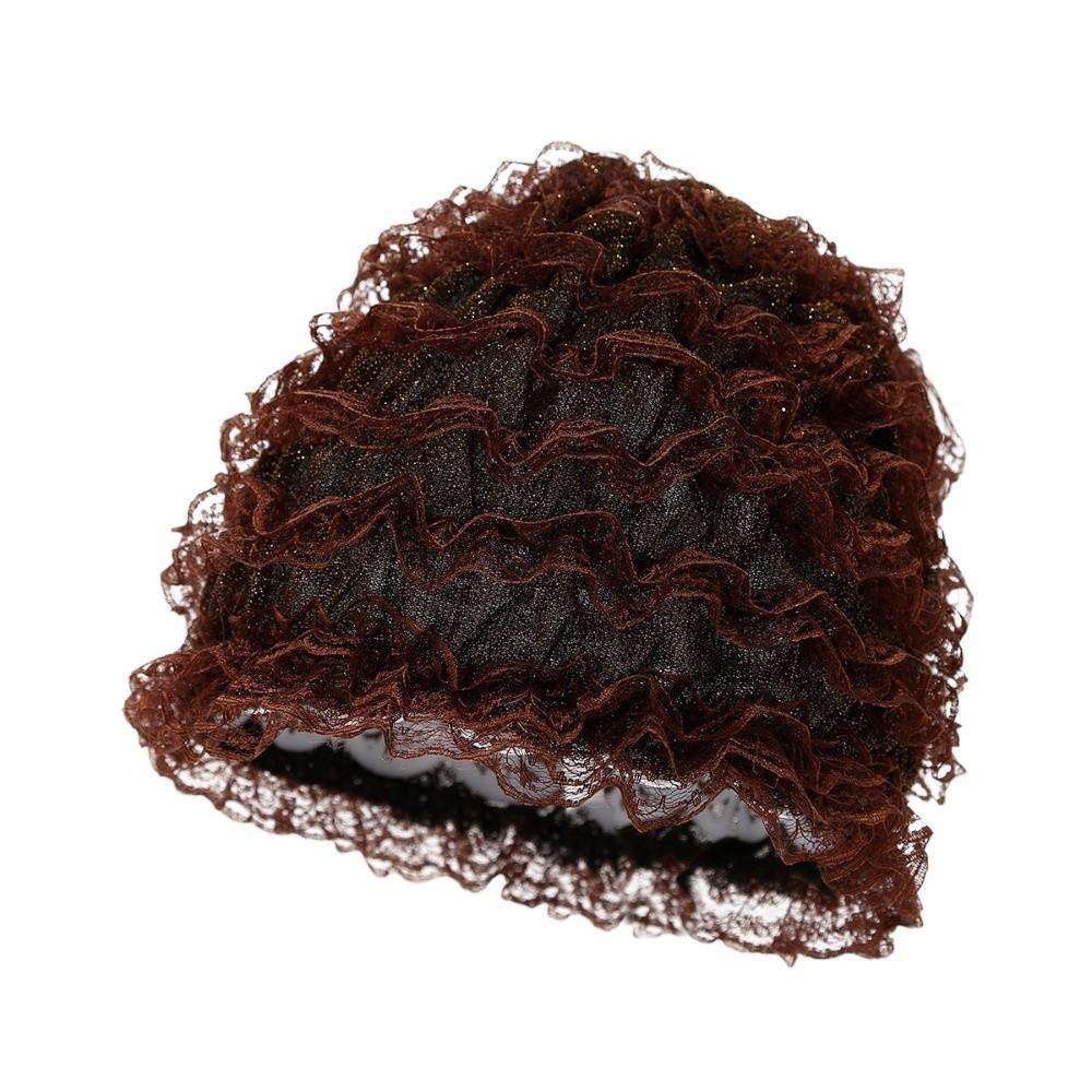 Soft Elastic Curly Hair Hat Breathable Mesh Lace Pullover Cap Beauty Lace Curling Hat  for Mom
