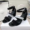 Fashion Ladies Shoes 2025 Open Toe Women's Sandals Plus Size Dress Sandals Women Cover Heel Ankle Buckle Strap Chunky Heels Shoes Women