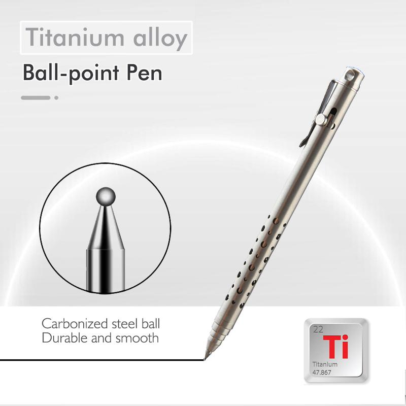 Titanium Alloy EDC Pen-Bolt Action Tactical Ballpoint Pen for Outdoor Survival,Pocket-Sized Multitool for Office & Business Gift