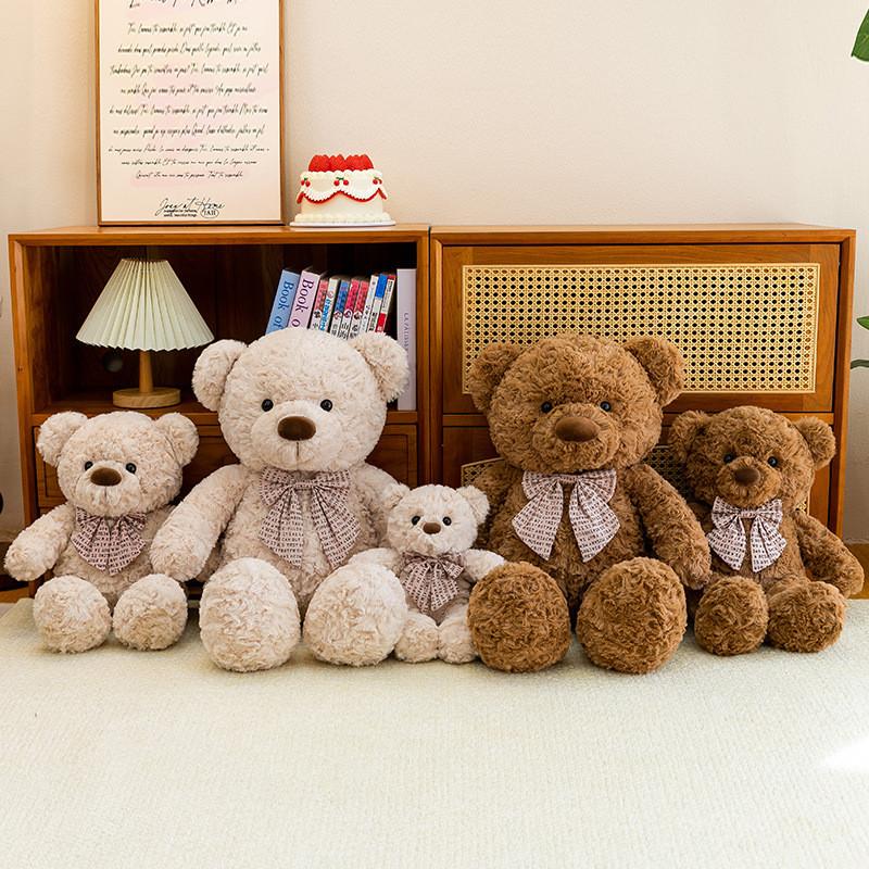 Stofftier Teddybär mit Fliege für Kinder und Sammler