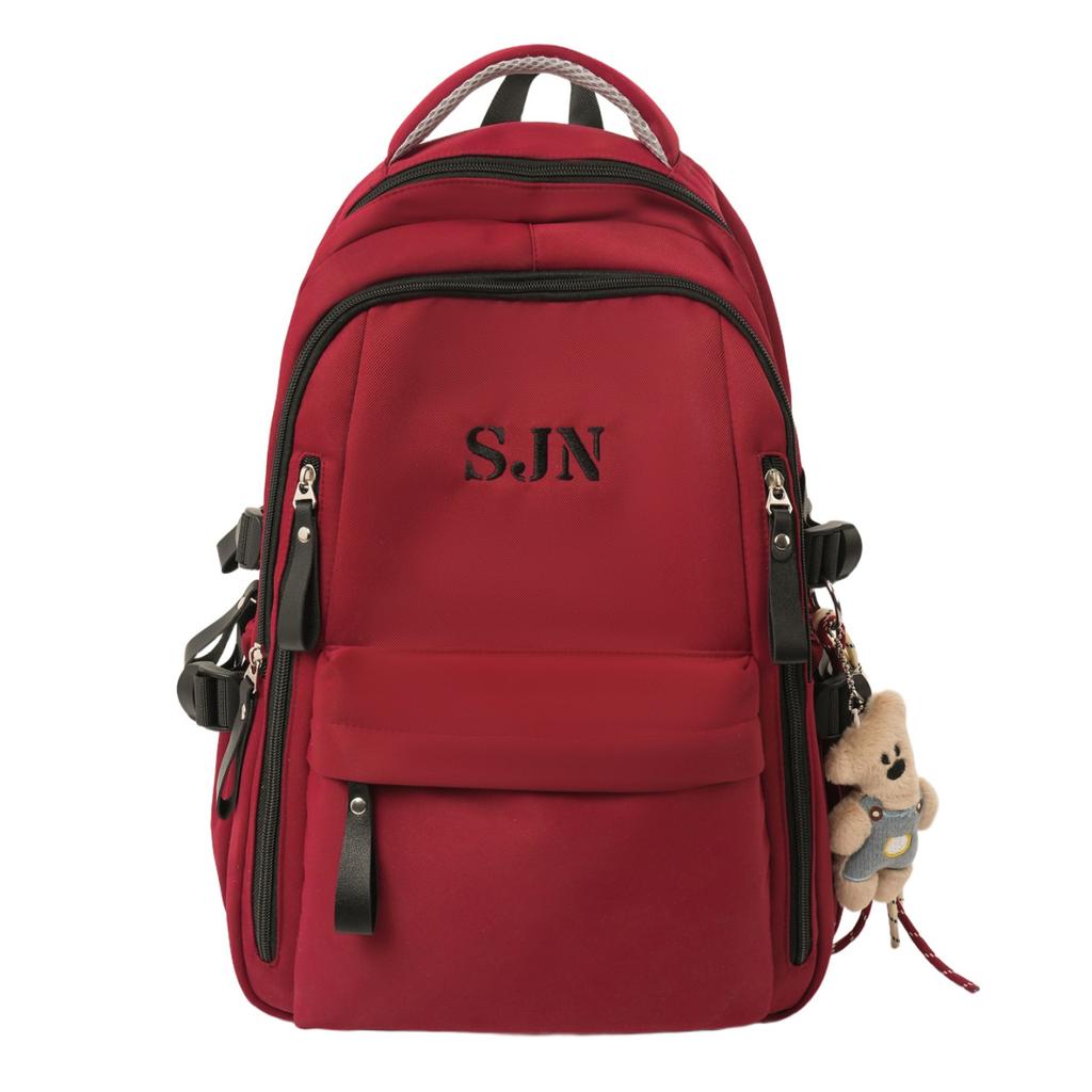 Schoolbag men's and women's burden reduction schoolbag middle and high school students letter printing simple backpack strong and durable large