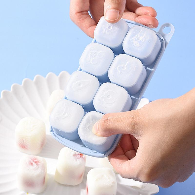 8 Cells Ice Cream Tools Large Capacity Summer Children Popsicle Mold Household Kitchen DIY Juice Milk Ice Cube Tray Creative