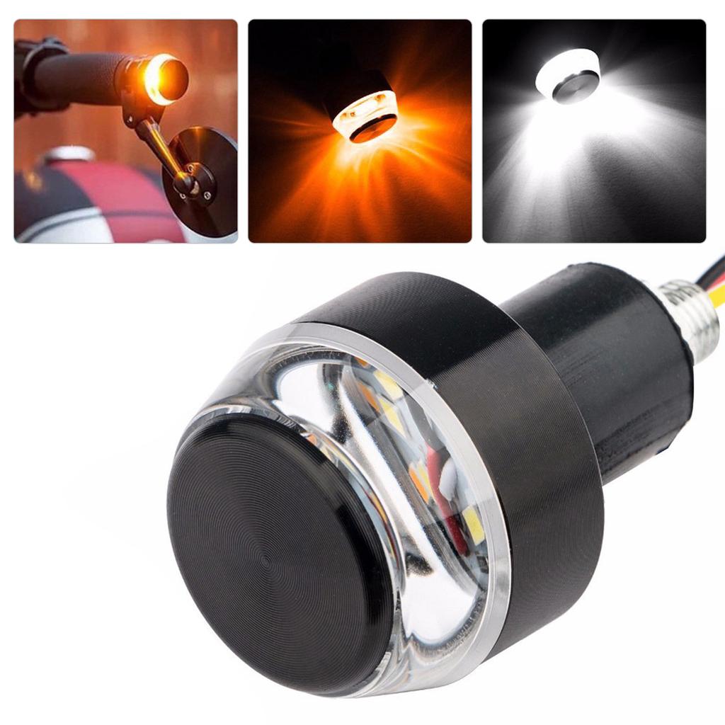 12V CNC Turn Signals Motorcycle LED Handle Bar End Blinker For 22mm Handlebar Signal Light Flashing For Handle