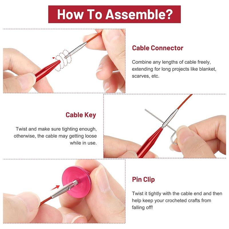 A84E-Aluminum Alloy Interchangeable Circular Knitting Needles Set- Diameter Range 3.0Mm To 10.0Mm Includes Storage Case For Craf