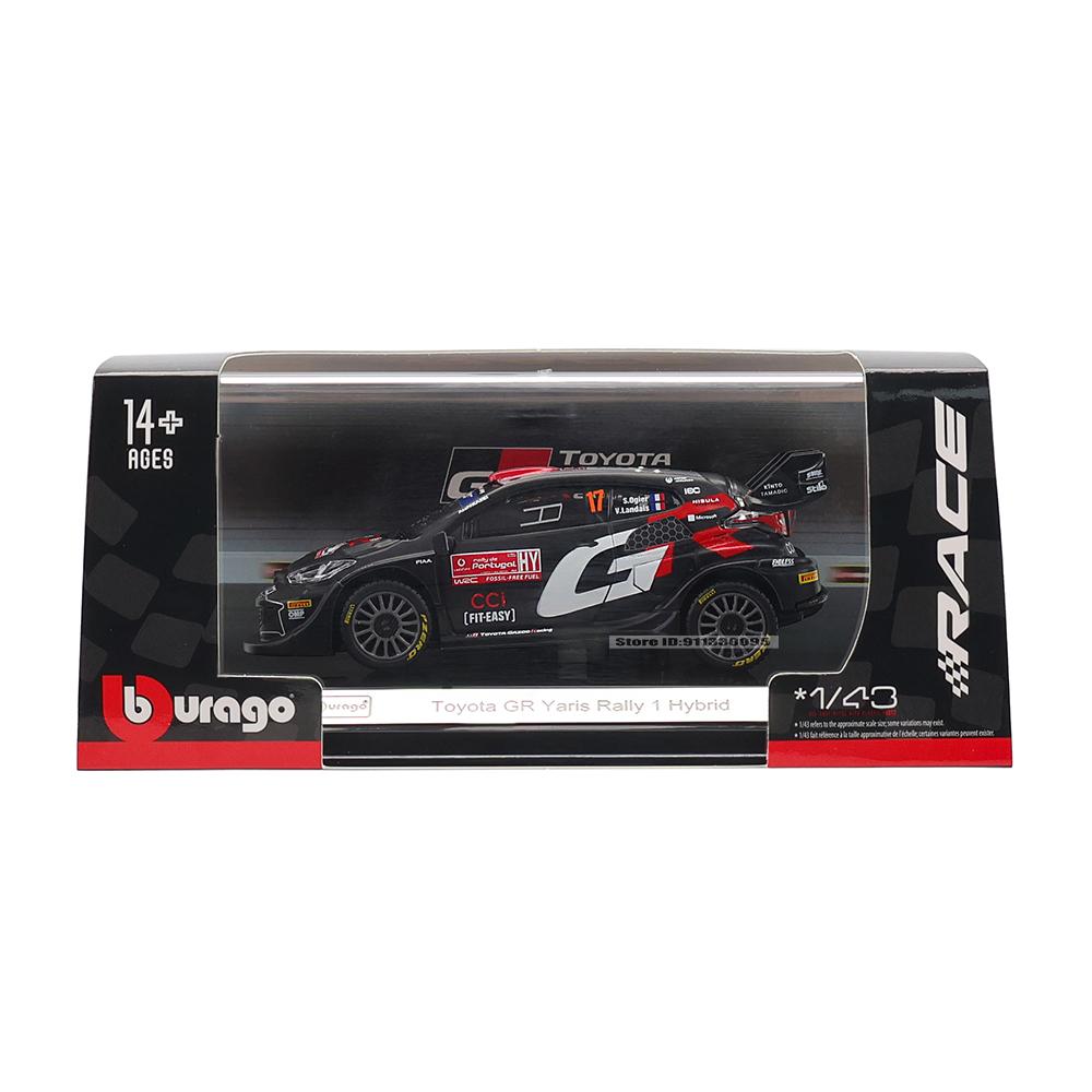 Bburago 1:43 Toyota GR Yaris Rally1 Hybrid Rovanpera #69 Ogier #17 Alloy Luxury Vehicle Diecast Pull Back Cars Model Toy