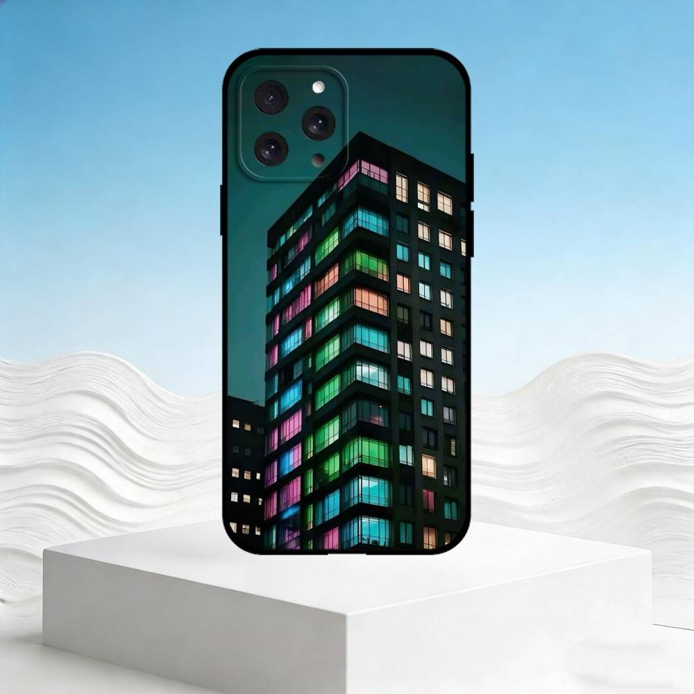 

A-Art архитектура Чехол для телефона Для iPhone 17,16,15,14,13,12,11 Plus,Pro Max,SE4 Мягкий силиконовый Черный чехол iPhoneXSMAX