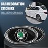 Aluminium Auto Karosserie Fenster Kofferraum Ovales Emblem Aufkleber Dekoration Zubehör Auto Styling Für Skoda VII Octavia Rapid Fabia Superb