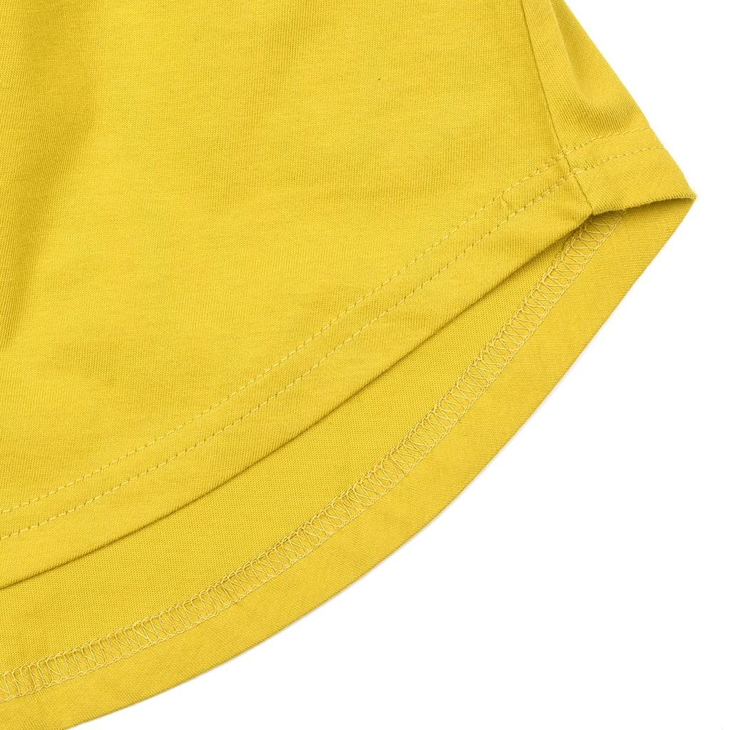 Kusguru Japan Sleeve Size Size M Women's Three-Quarter T-Shirt, Yellow, 236143-02,