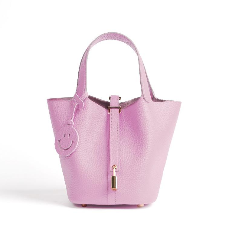 bag women's first layer cowhide vegetable basket bag versatile bucket bag genuine leather women's bag feeling handbag