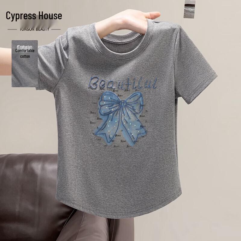 

Women s Round Neck Short Sleeve Bow T-Shirt M