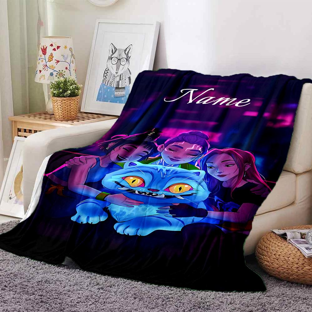 Custom Name Tayo Bus Adventure Blanket for Couch & Bed, Plush Cozy Fuzzy Blanket Super Soft & Warm Blankets for Fall and Winter. 0908196