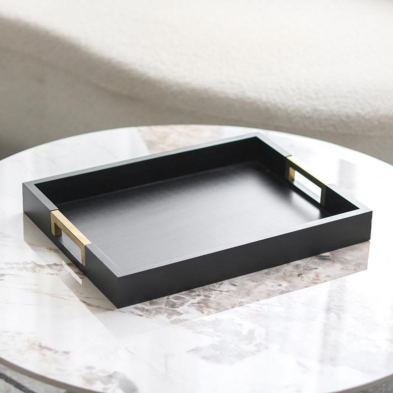 New Chinese Style Solid Wood Pallet Sales Office Coffee Table Desktop Ornaments Model Room Living Room Tea Set Storage Tray Jewelry Combination