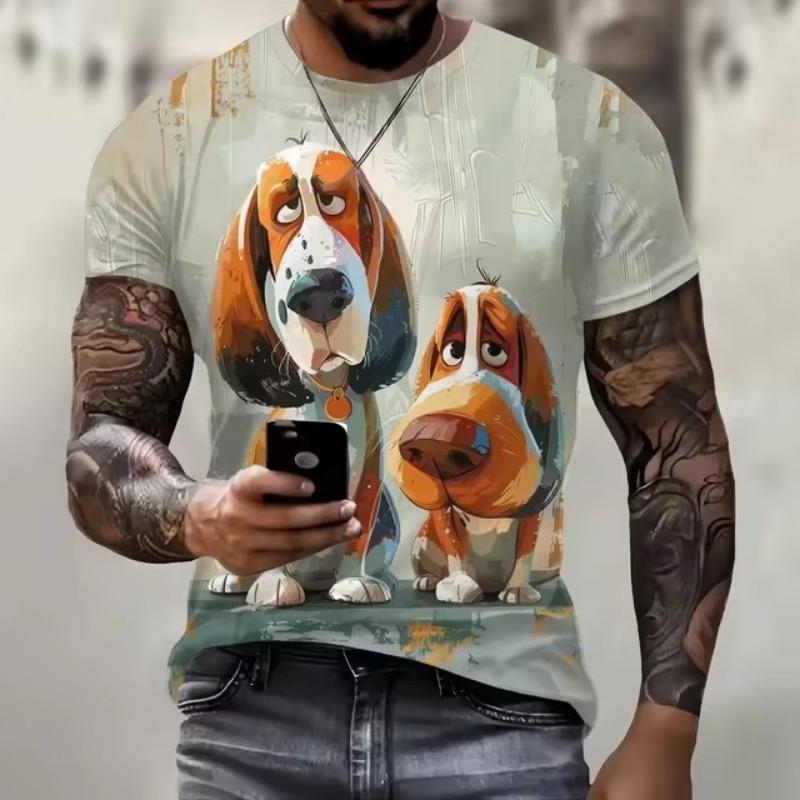 Men's Halloween Smile Monster Funny 3D Print Crew Neck Short Sleeve, Trendy T-shirt For Summer Outdoor Activities And Festival Parties