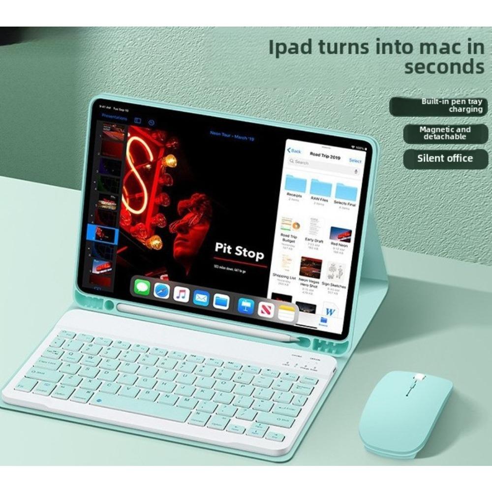 Bluetooth Keyboard Cover Set for iPad Pro 11 2021 with Apple Pencil Slot 10.5 12.9 Protective Case