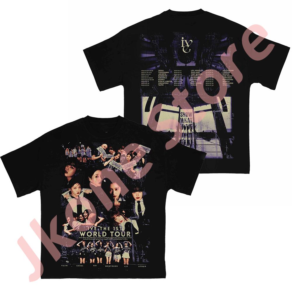 IVE The 1st World Tour Merch Tshirts Women Unisex Fashion Casual KPOP Style Short Sleeve Tee S