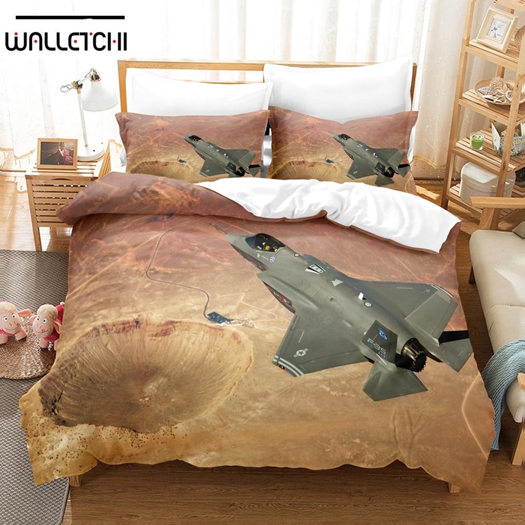 3D Jet Fighter F-35 Bedding Set Duvet Cover With Pillowcase Twin Full Queen King Size Bed Linen