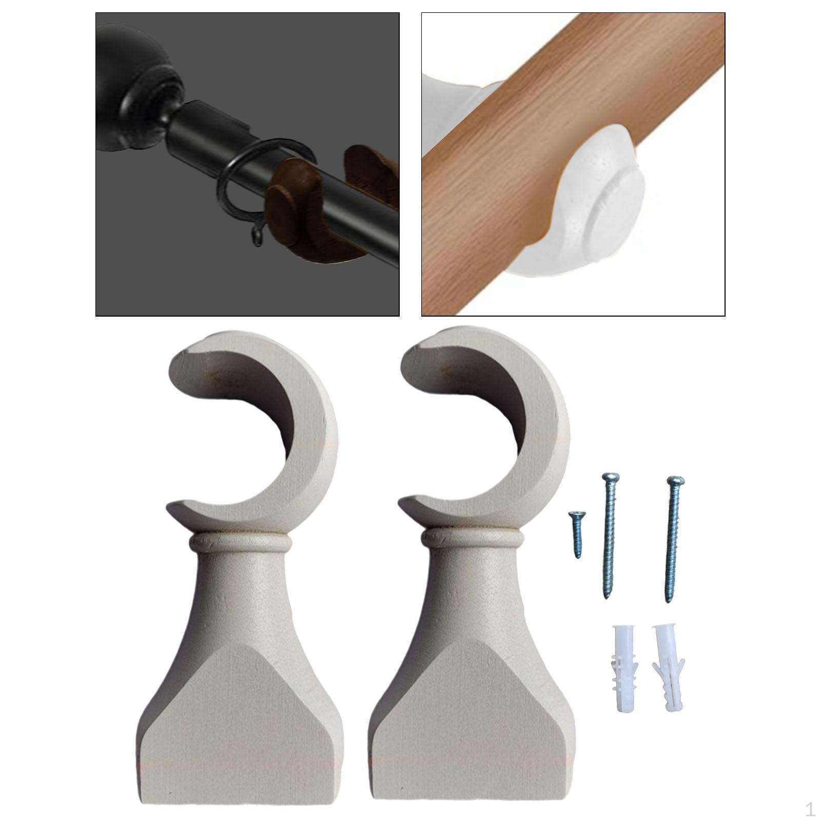 

2 штуки Крючки для штор Карниз Держатель для штор Настенный крепежный кронштейн для спальни white 35 opening