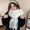 Plush Winter Cashmere Scarves Mohair Long Shawl Simple Wool Scarf  Autumn Winter