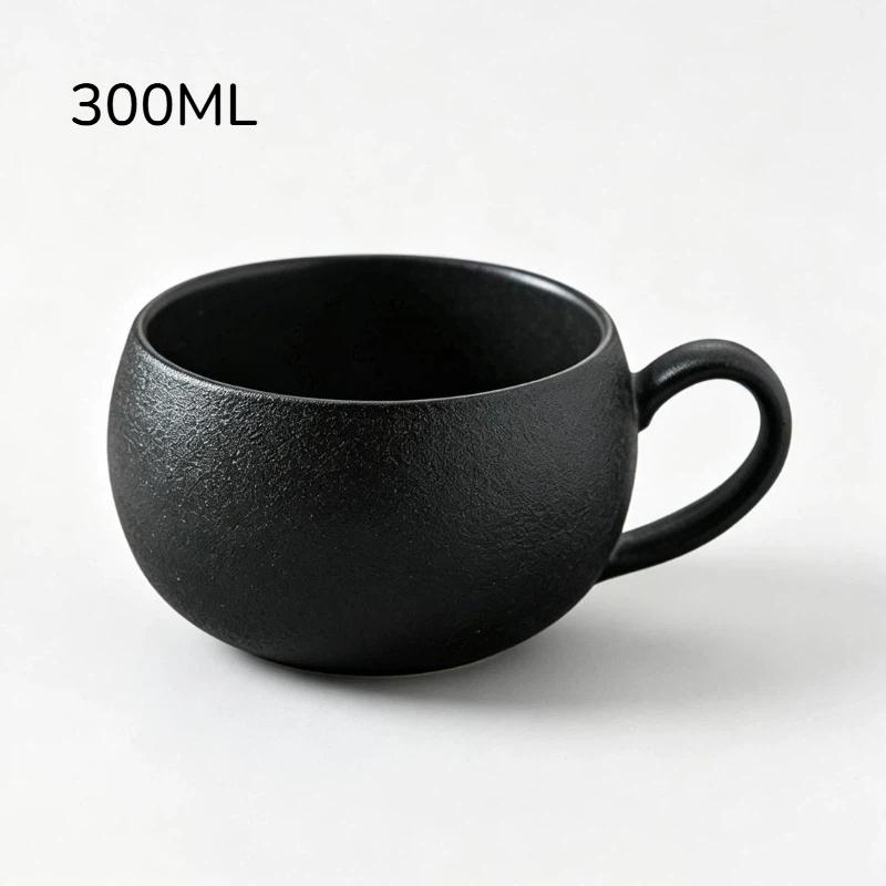 1/2Pcs Tea Cup Creative Japanese-Style Coffee Cup Set Ceramic 300Ml Coffee Mug Matte Texture With Base Coffee Shop Accessories