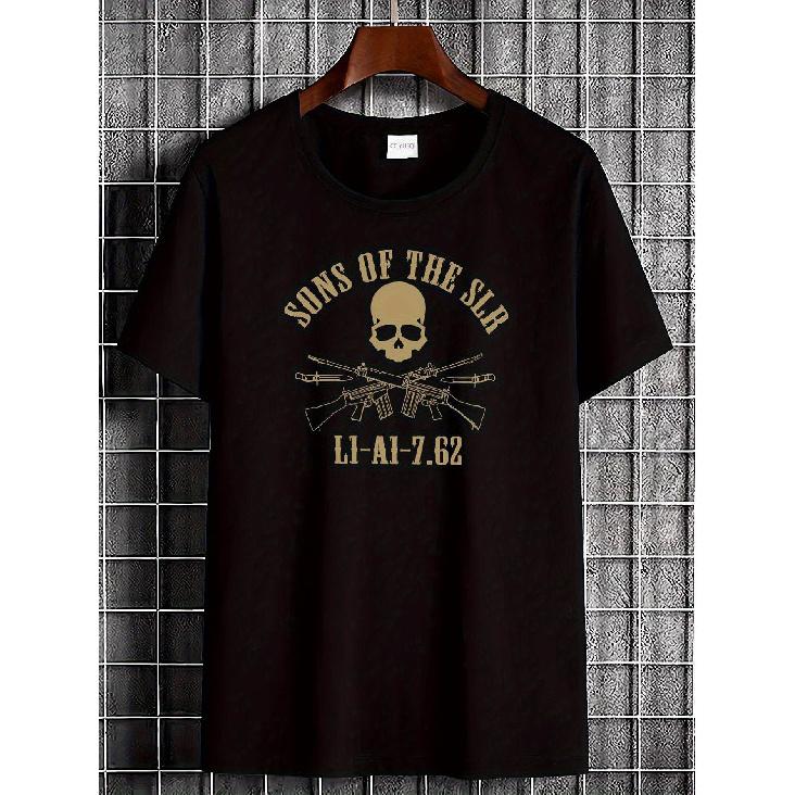 Son of The British Army SLR, British Army FN FAL Weapon Graphic T-Shirt - British Gifts for Men And Women, Casual Streetwear for Men And Women, S чёрный