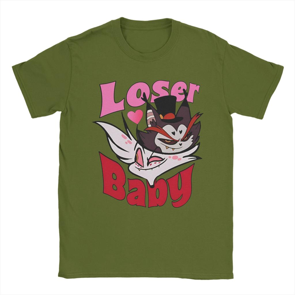 Men's T-Shirt Hazbins Hotels Double Trouble Grinning Casual Cotton Tee Shirt Short Sleeve  T Shirt Crewneck Clothing Plus Size