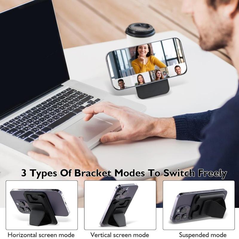 For iphone 16-12 magnetic card case holder back folding card leather butterfly mobile phone card case