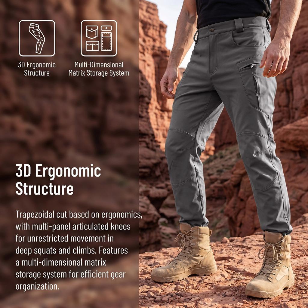 Men Pants Multi Pocket Breathable Outdoor Hiking Fishing Construction Work Trousers for Daily Use