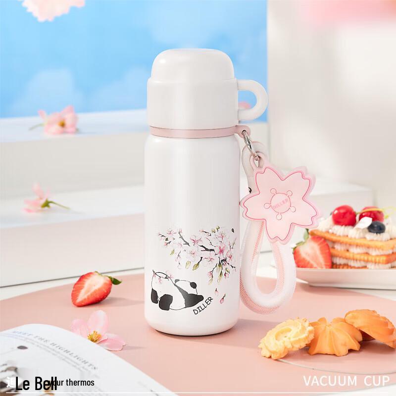 Dileber 316 Stainless Steel Cherry Blossom Panda Thermos Bottle