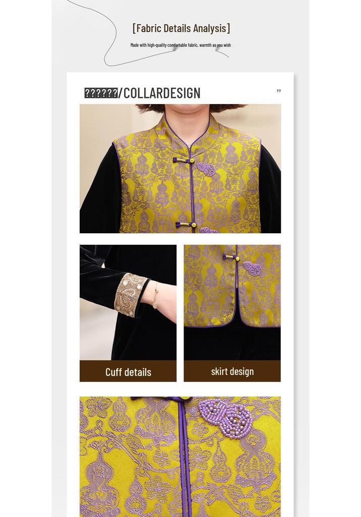 2026 New Elegant Chinese-Style Spring Suit: Stylish Vest Jacket for Middle-Aged & Elderly Women