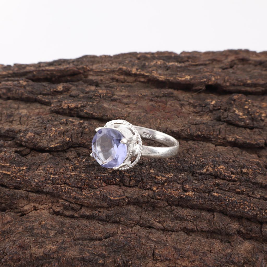 Iolite Jewelry, Handmade Gemstone Ring, 925 Solid Sterling Silver Ring Spiritual Jewelry, For Engagement Gift