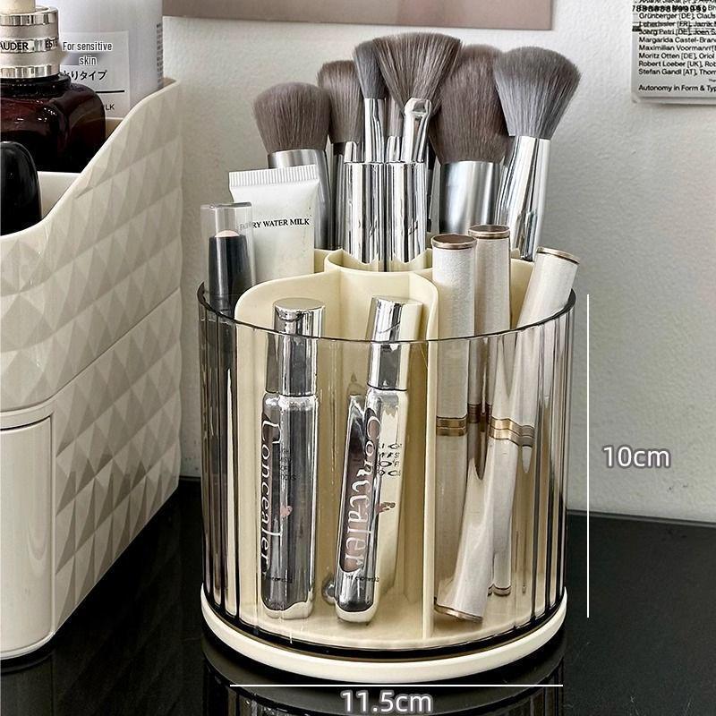 Rotating Vanity Makeup Organizer: Lipstick, Brush & Cosmetic Holder