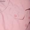 ZANZEA Women Casual Turn Down Collar Summer Short Sleeve Dress