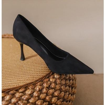 Damen Neue Mittelhohe Sandalen Schwarz Spitze Dünner Absatz Baotou Bankett Hohe Absätze Damenschuhe Tacones Mujer