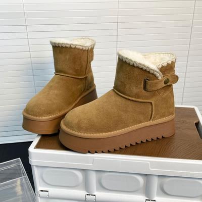 Thick-soled Snow Boots Women's New Winter Cotton Shoes Women's Winter Piled Thickened Warm Shoes Women's Winter Fluffy Shoes