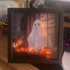 LED Halloween Night Light Wooden Ghost Painting Frame Lamp New Desktop Decor Ornaments  Gifts