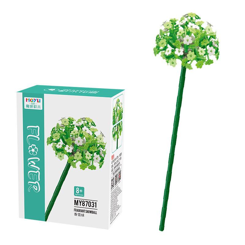 Assembling Children Puzzle Building Blocks Flower Rose Lily Bouquet Model Toy