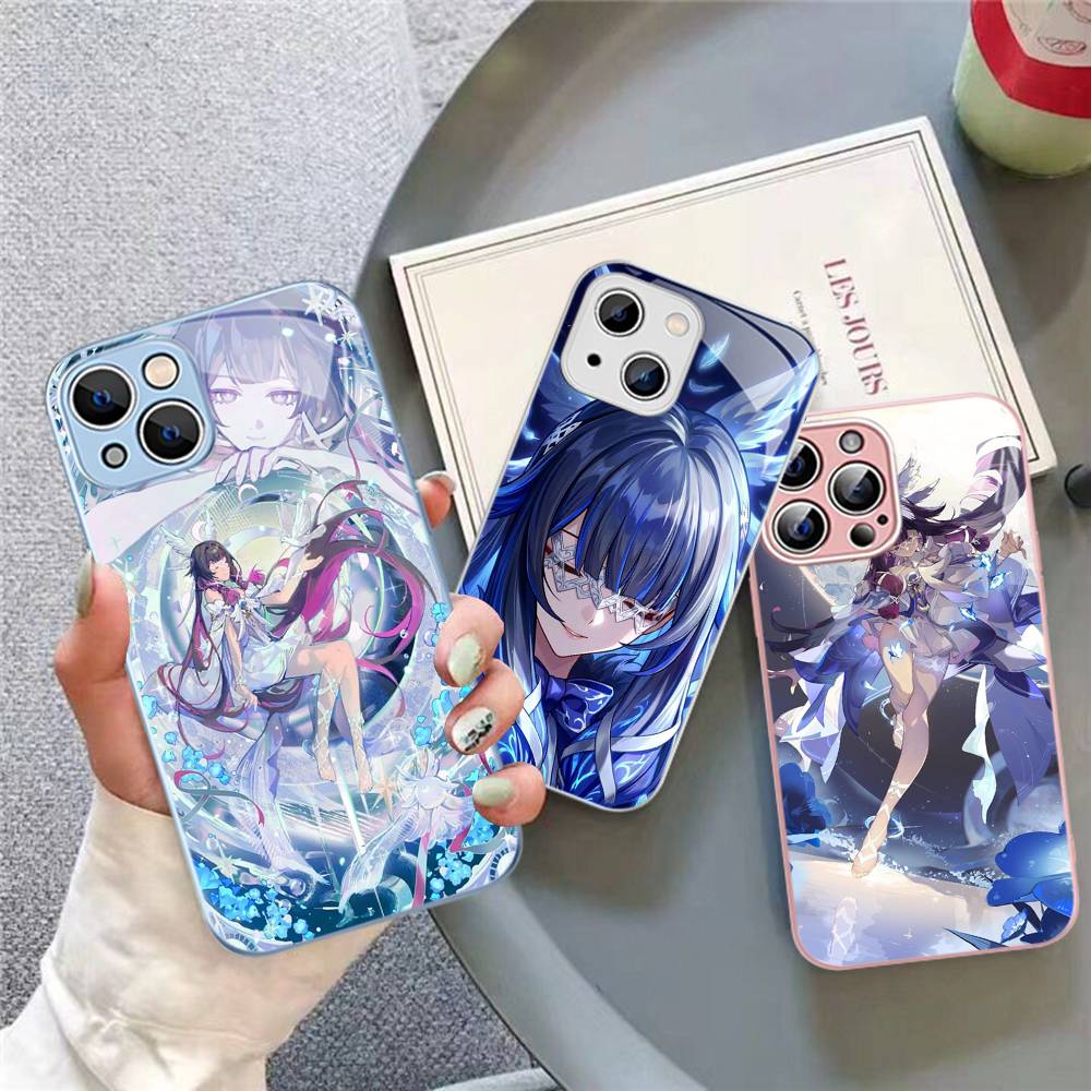 Genshin Impact Columbina Tempered Glass For iphone 14 13 12 11 Pro Mini XS MAX 14Plus X XS XR Cover