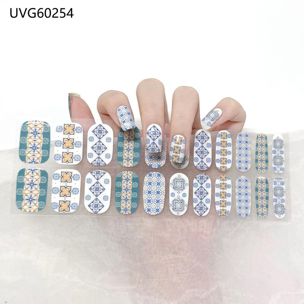 Transparent Nude UV Gel Nail Art Stickers: Semi-Cured, Semi-Baked Manicure Sheets
